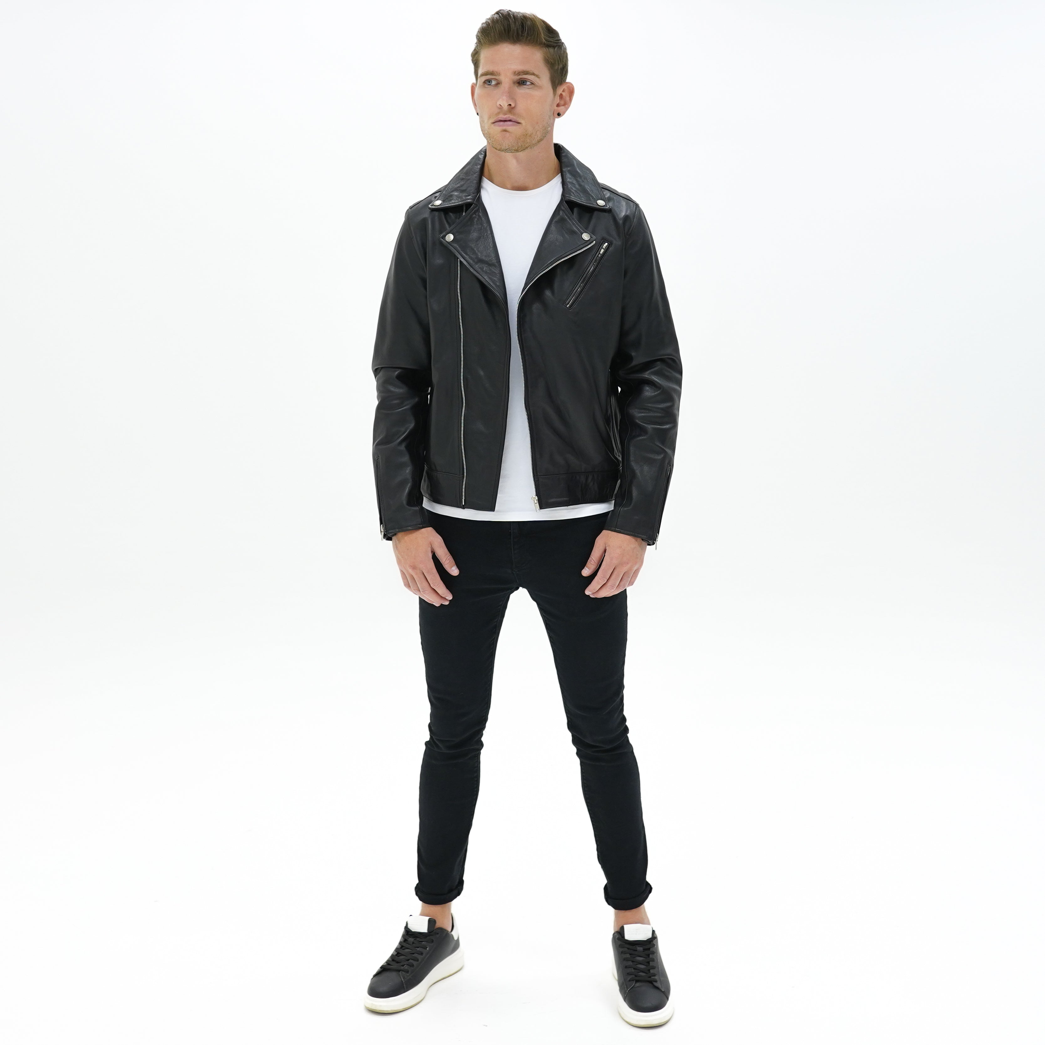 Vantage Biker Jacket - Black - CAMOKAZI