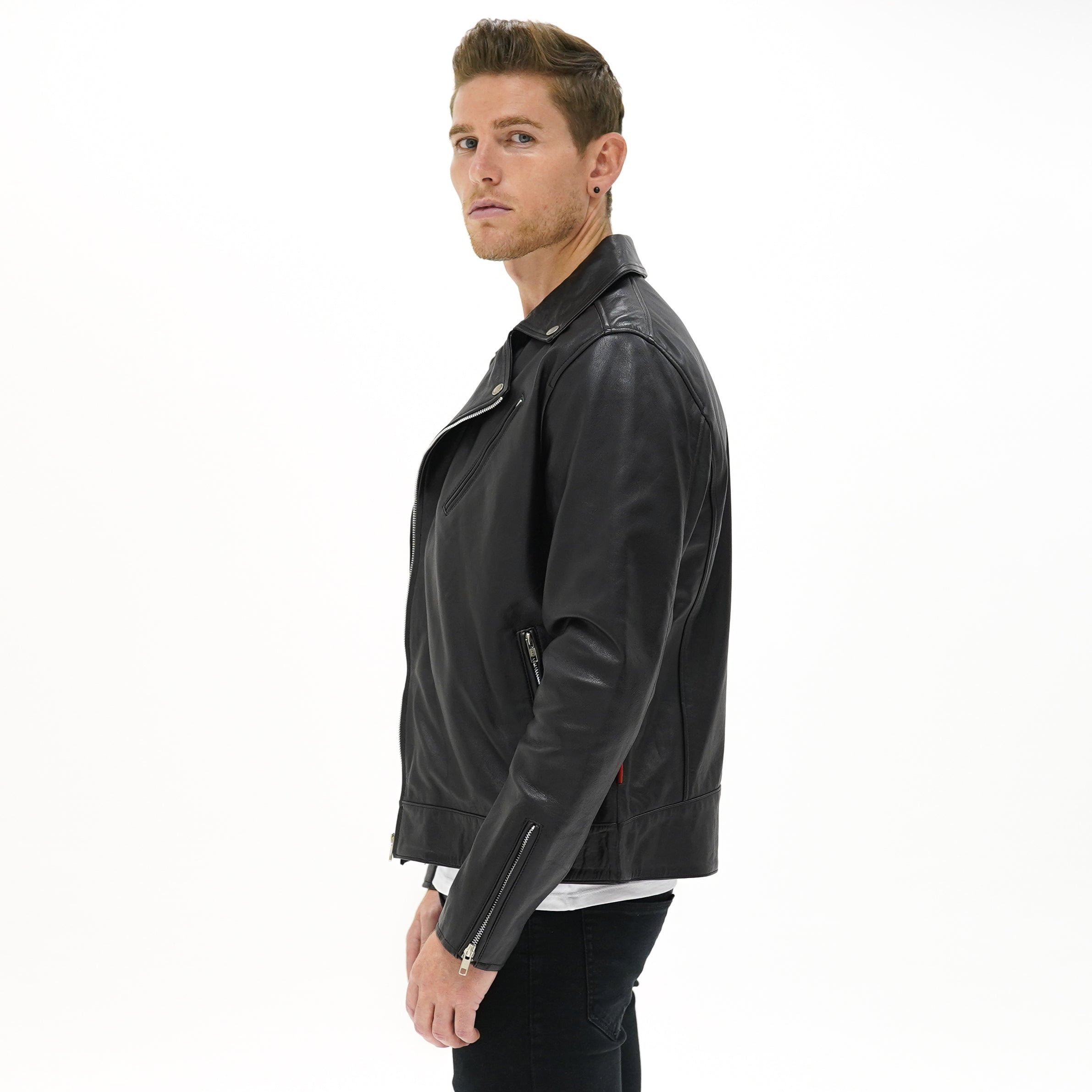Vantage Biker Jacket - Black - CAMOKAZI