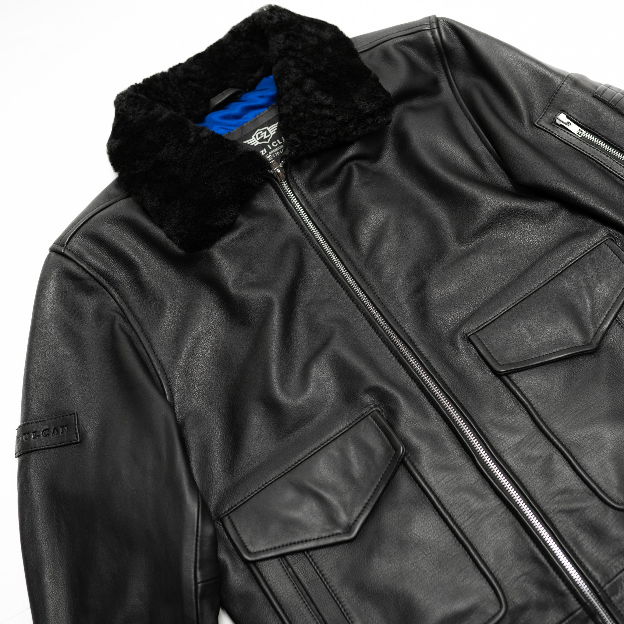 Vulcan Leather Aviator Flight Jacket - CAMOKAZI