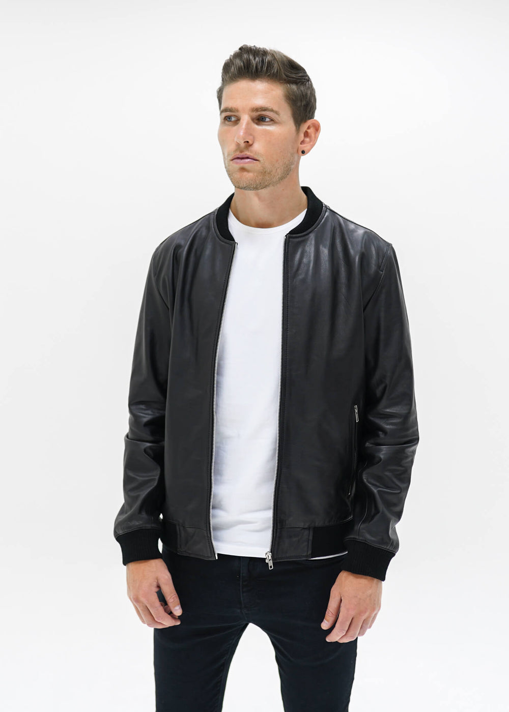 Men's Victory Leather Bomber Jacket