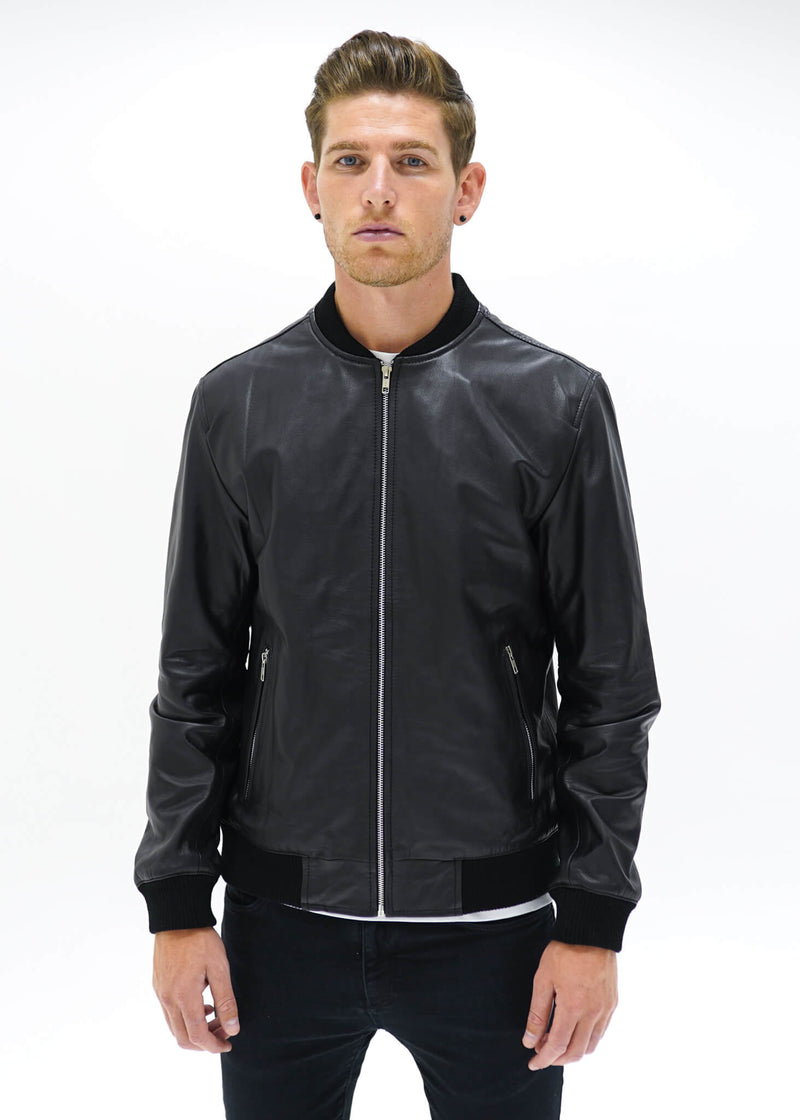 Men's Victory Leather Bomber Jacket