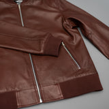 Cosiani Burgundy Gradient Leather Jacket