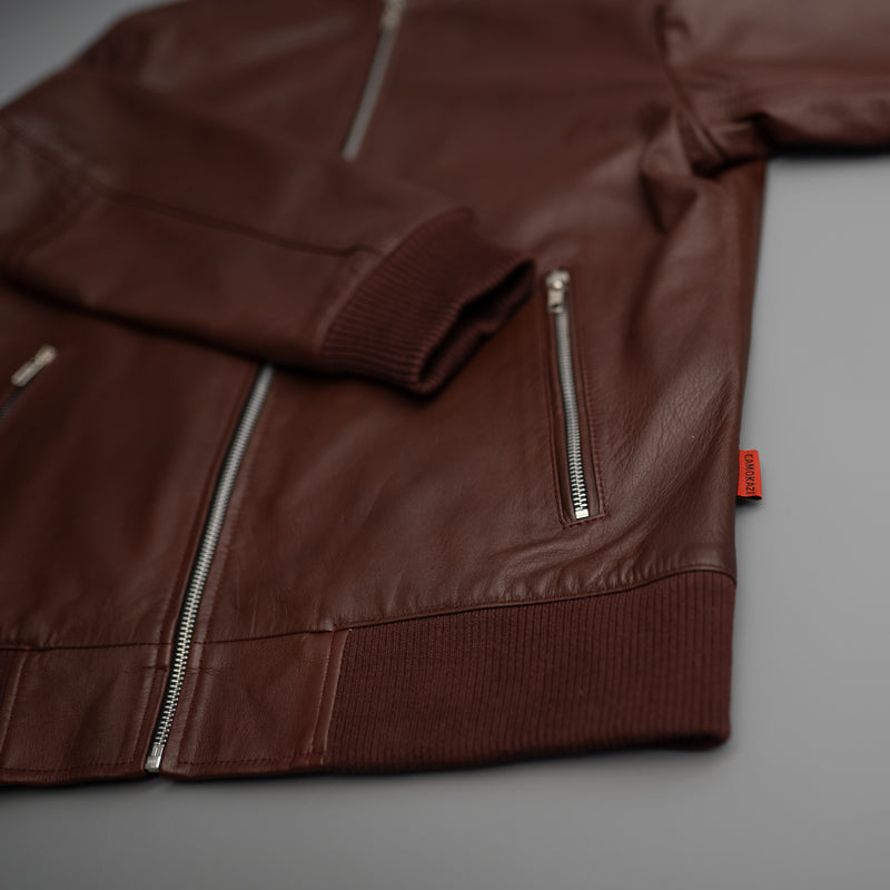 Cosiani Burgundy Gradient Leather Jacket M