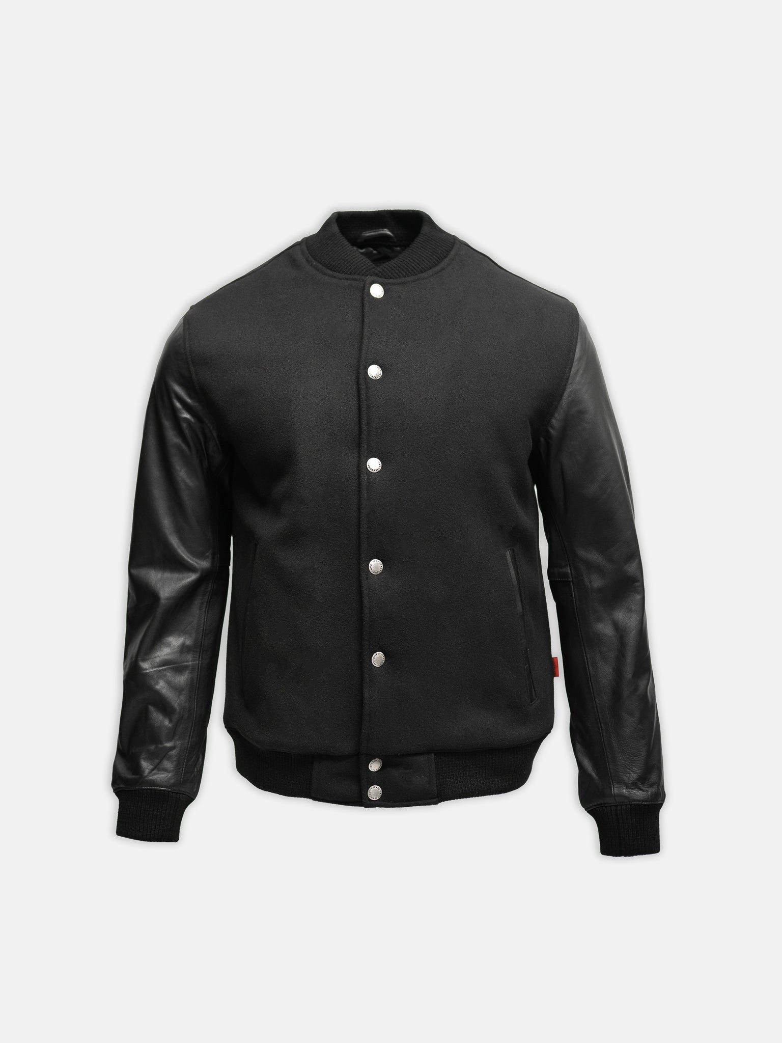 black varsity jacket leather