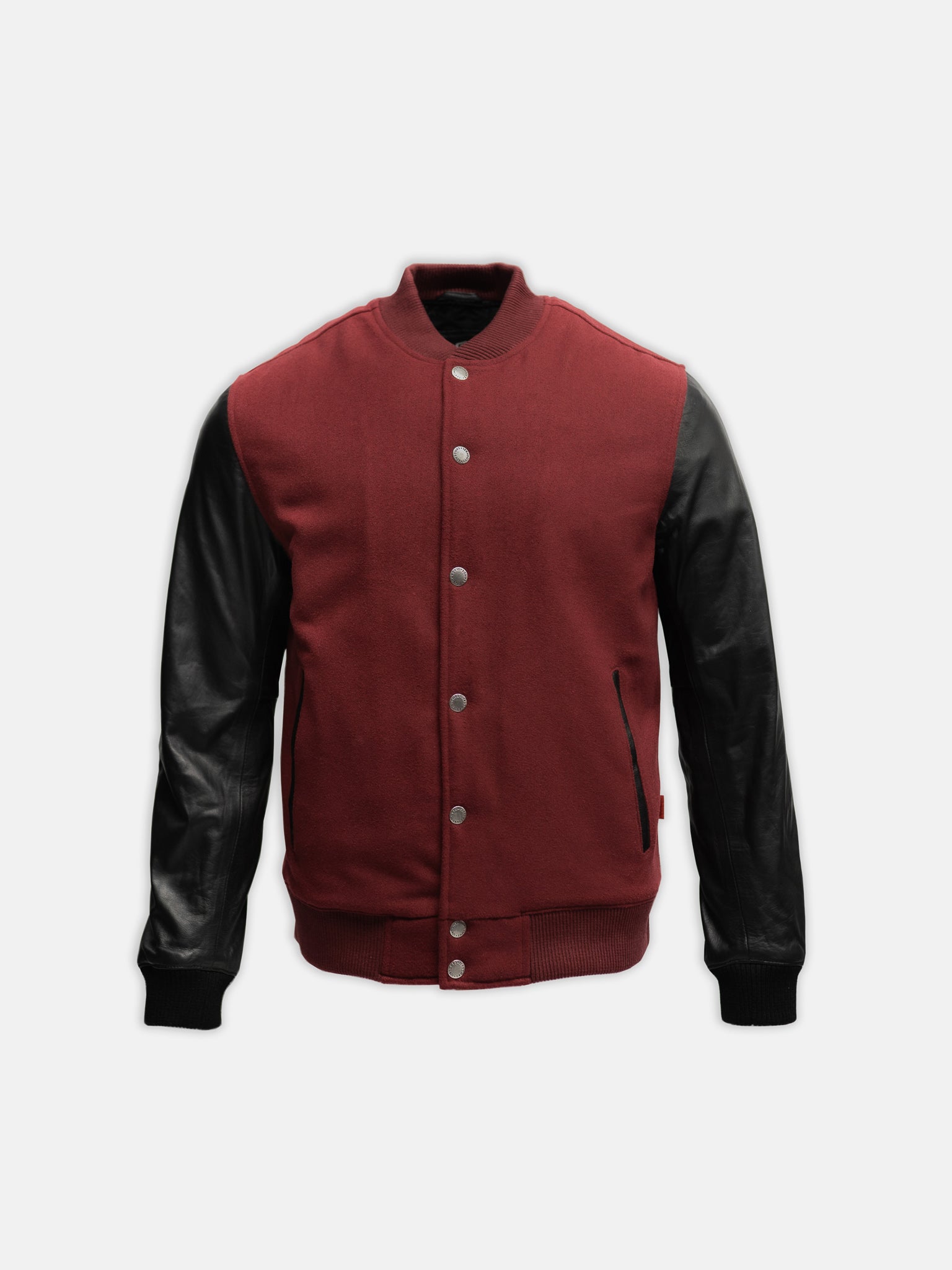 maroon varsity jacket
